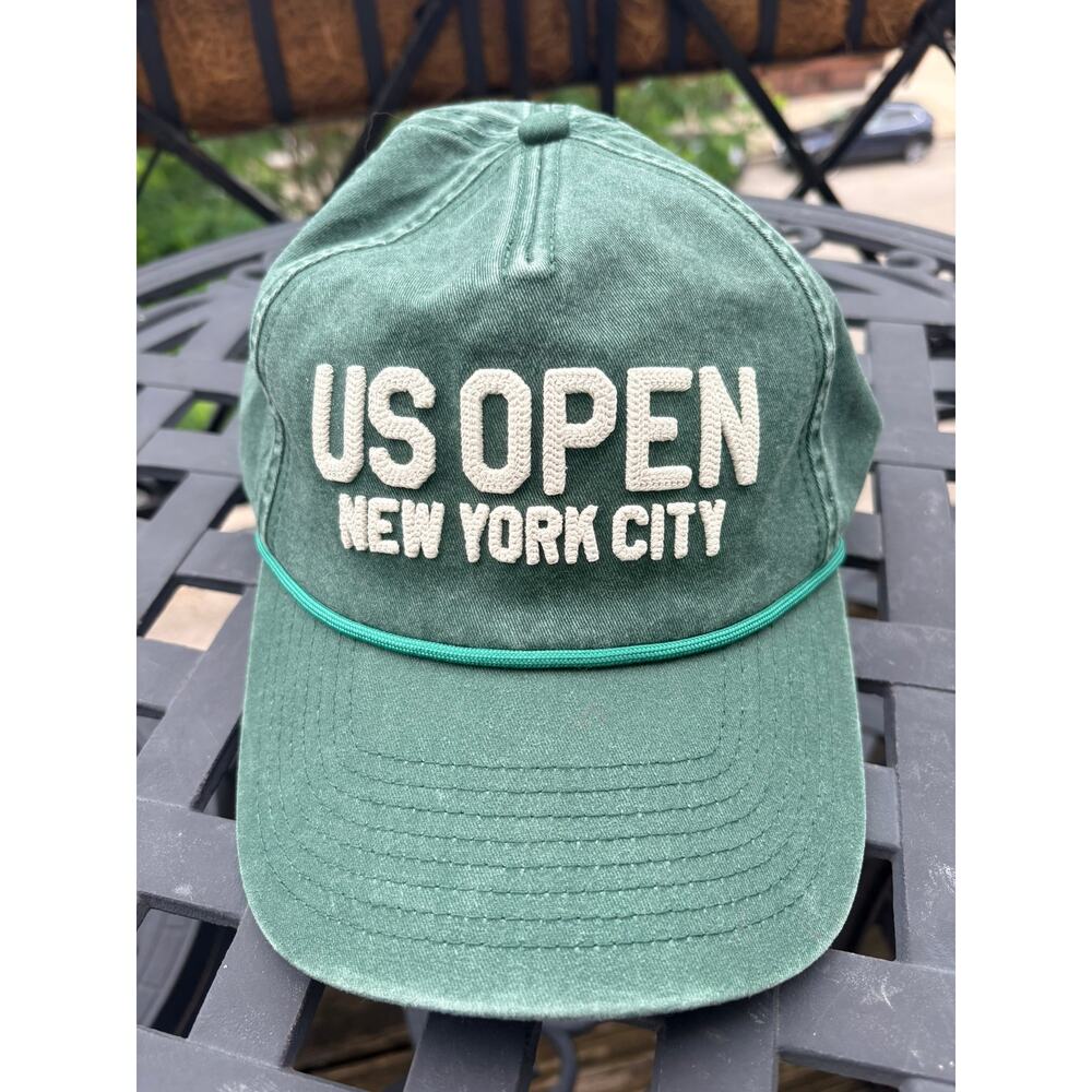 US Open Tennis New York City American Needle Washed Cotton Snapback Hunter Green